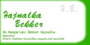 hajnalka bekker business card